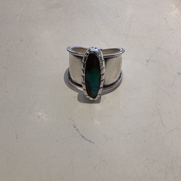 Anillos Vicente obsidiana,turq.
