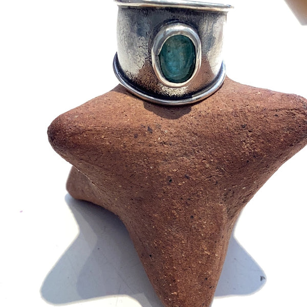 Anillos Vicente obsidiana,turq.