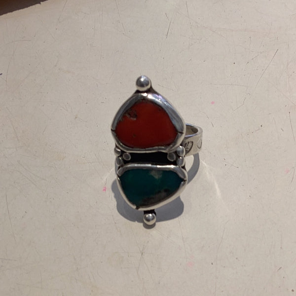 Anillos Vicente obsidiana,turq.