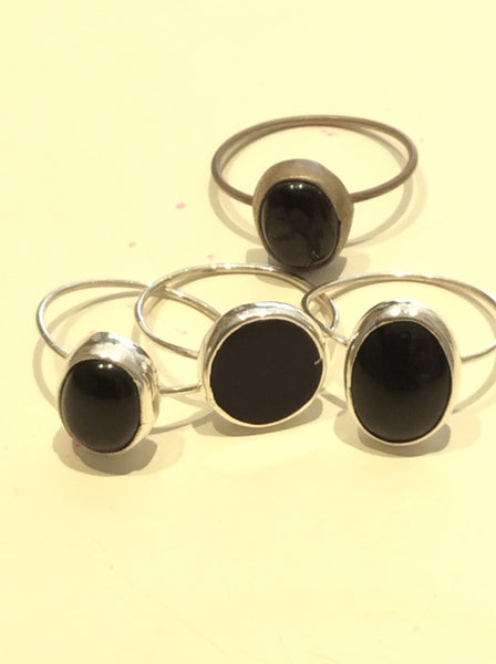Anillos Vicente obsidiana,turq.