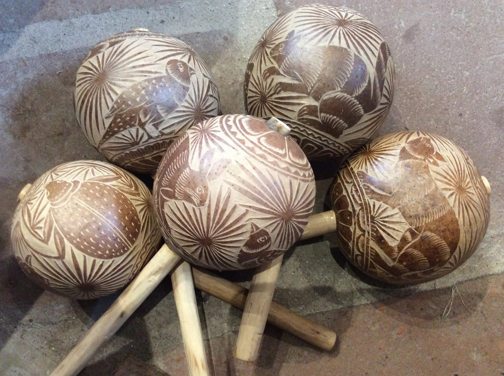 Sonajas grabadas maracas
