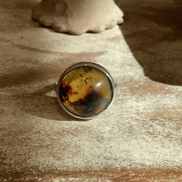 Anillos Vicente obsidiana,turq.